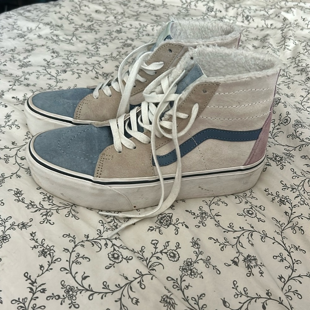 Van’s Pastel High Top Fur Lined Shoes